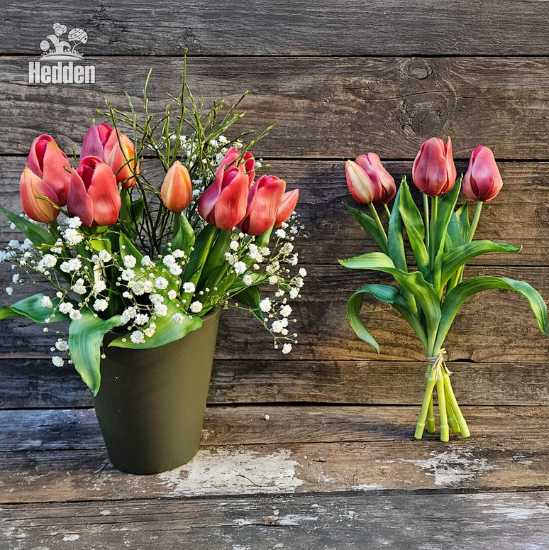 Longlife Tulpen im Bund, Farbe rot, rosa. Kunstblume